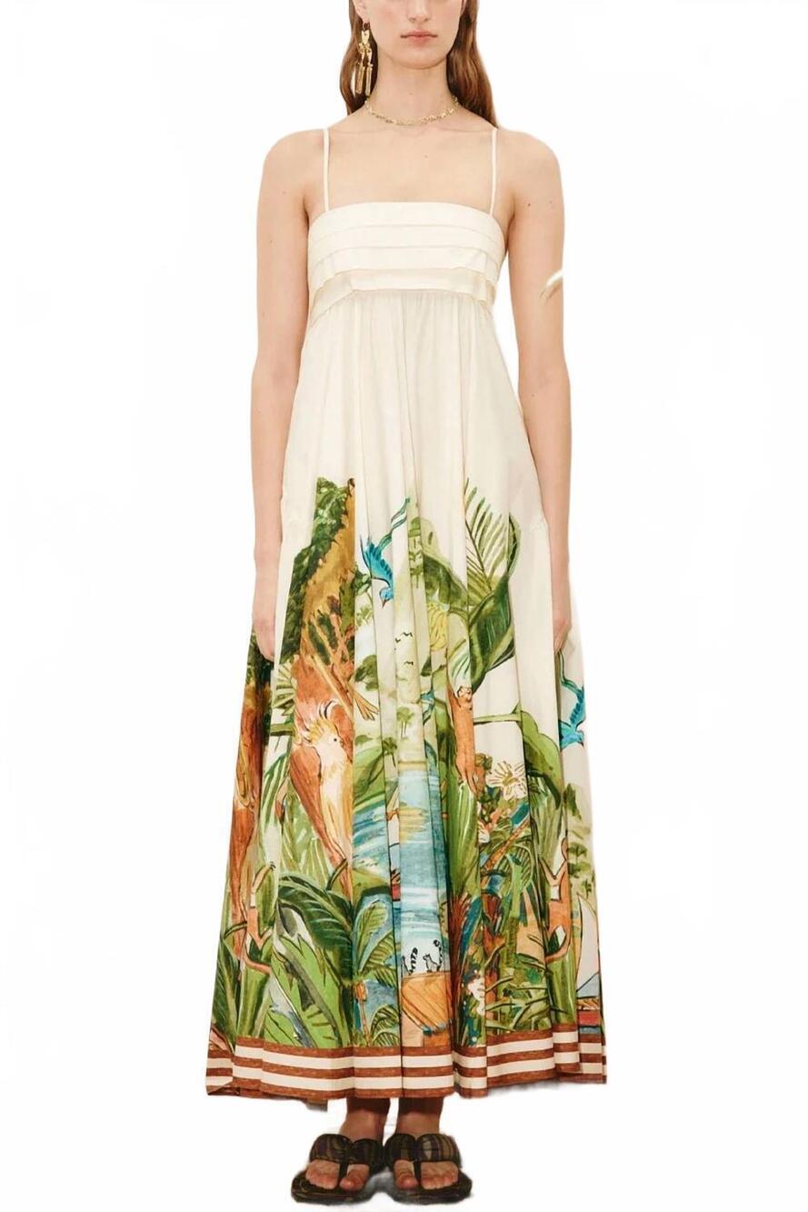 NEW ALEMAIS toucan tango midi dress in multi